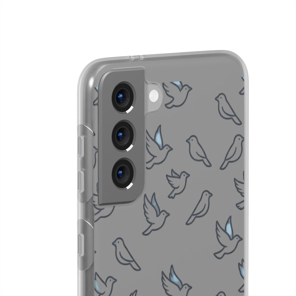 Dove Pattern Flexi Phone Case — Minimal White Bird Protective Case
