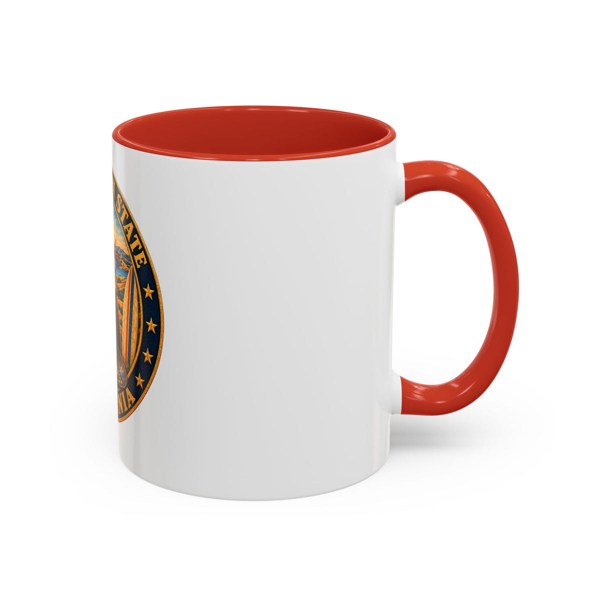 California Golden State Coffee Mug — Bear, Golden Gate & Poppies Accent Mug