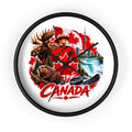 Canada Souvenir Wall Clock — Maple Leaf Moose, Bear & Mountie Collage