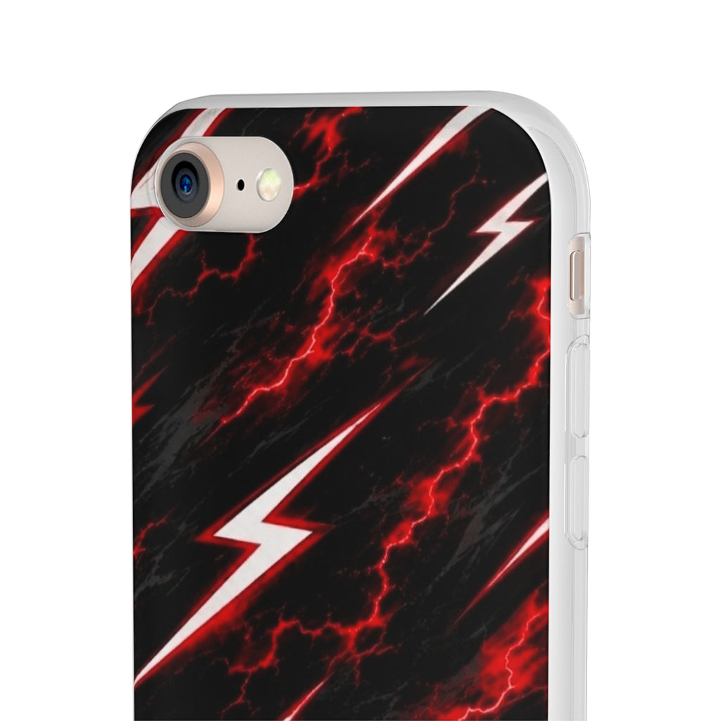 Phone Case — Red Lightning Bolt Storm Flexi Case