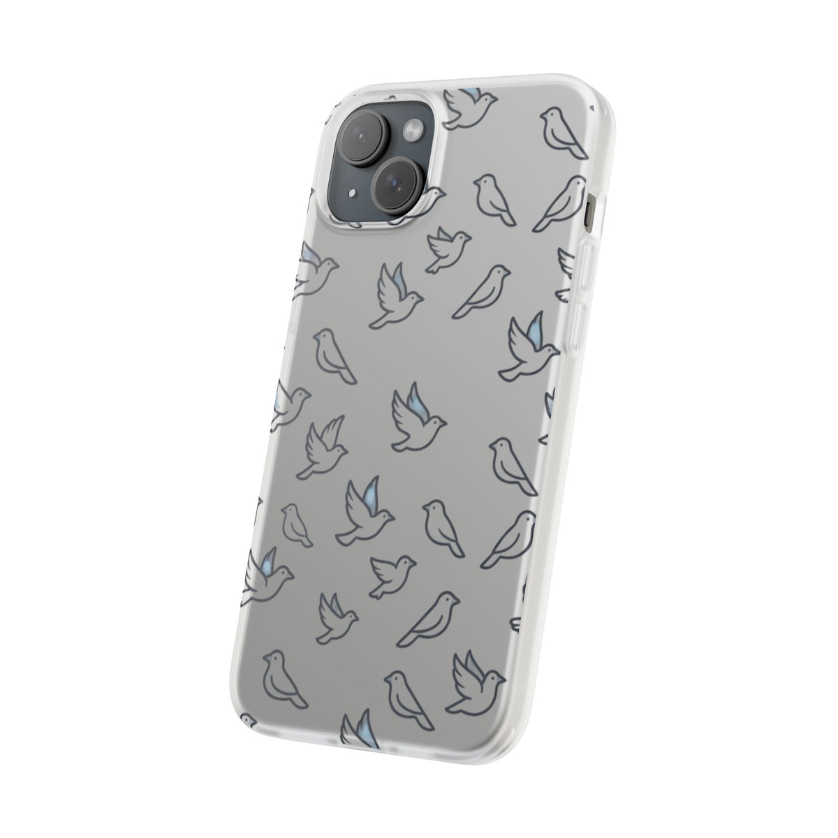 Dove Pattern Flexi Phone Case — Minimal White Bird Protective Case