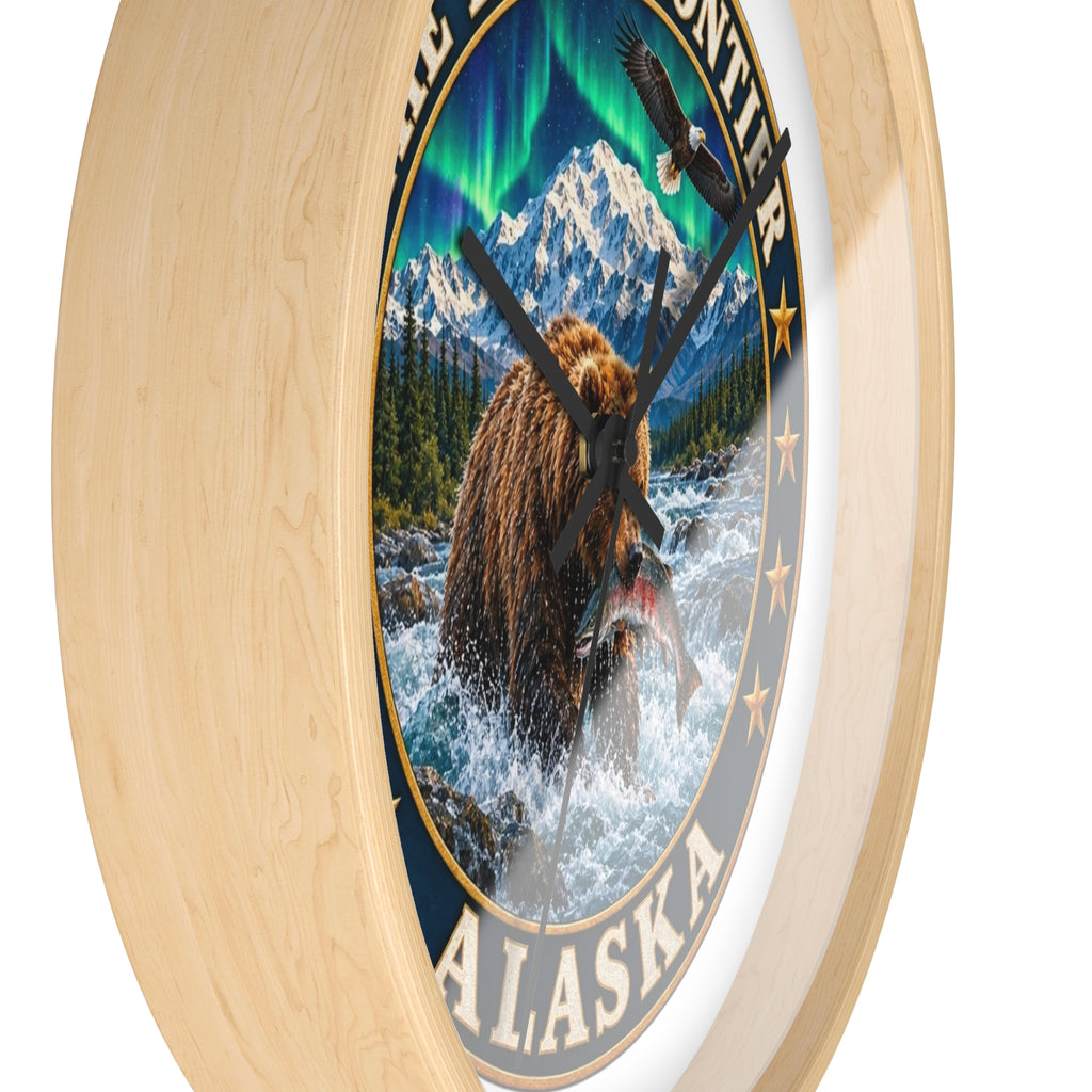 Alaska 'The Last Frontier' Bear Salmon Wall Clock