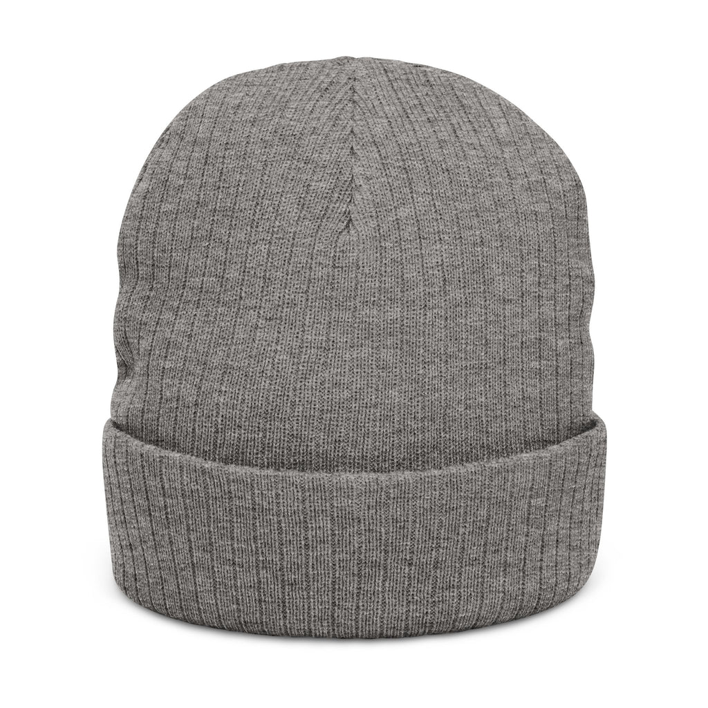 Embroidered Ribbed Beanie with 'Locked In' Logo – Warm Winter Knit Cap