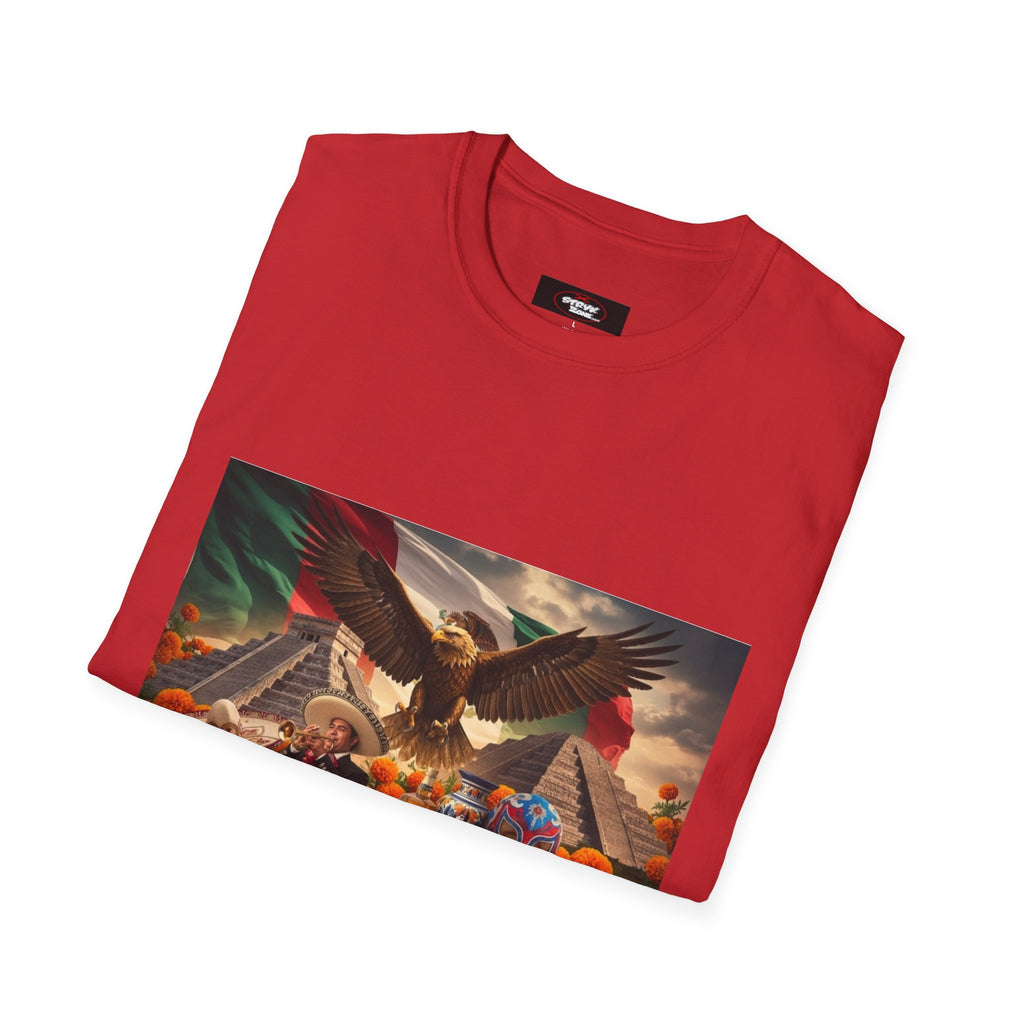 Eagle & Cityscape Graphic T-Shirt — Patriotic Eagle Sunset Design