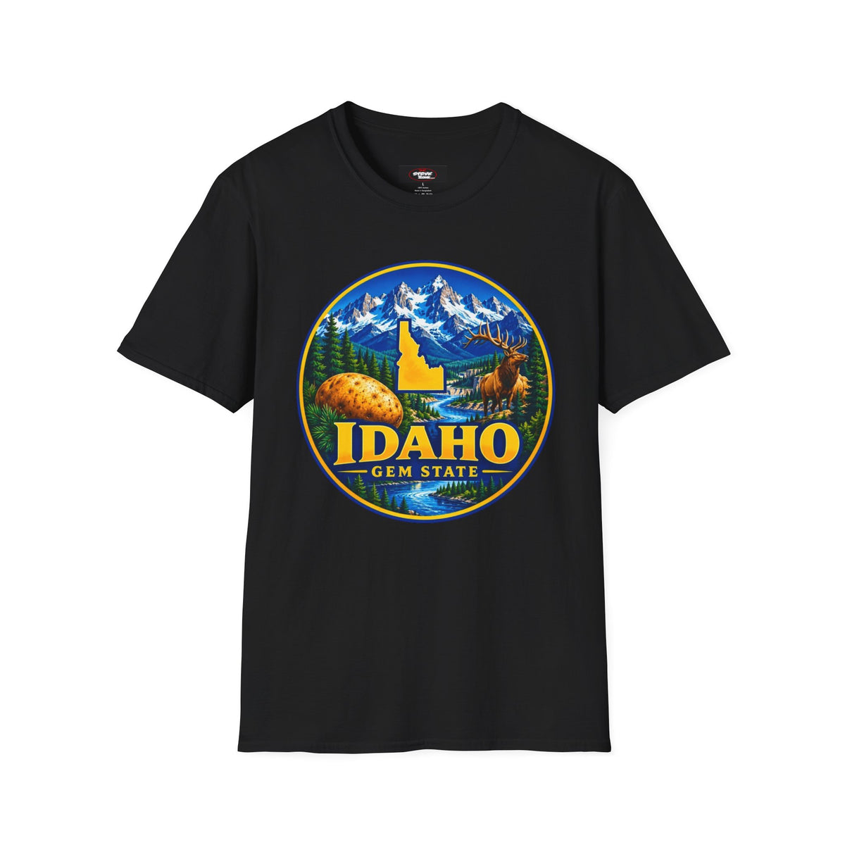Idaho Gem State T-Shirt — Scenic Mountain, Moose & Potato State Pride