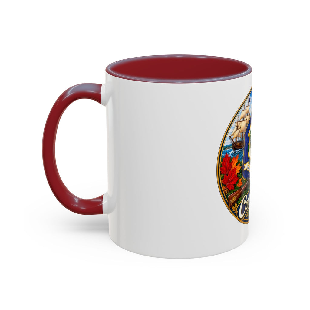 Connecticut State Crest Accent Coffee Mug — Scenic State Seal Design (11/15 oz)