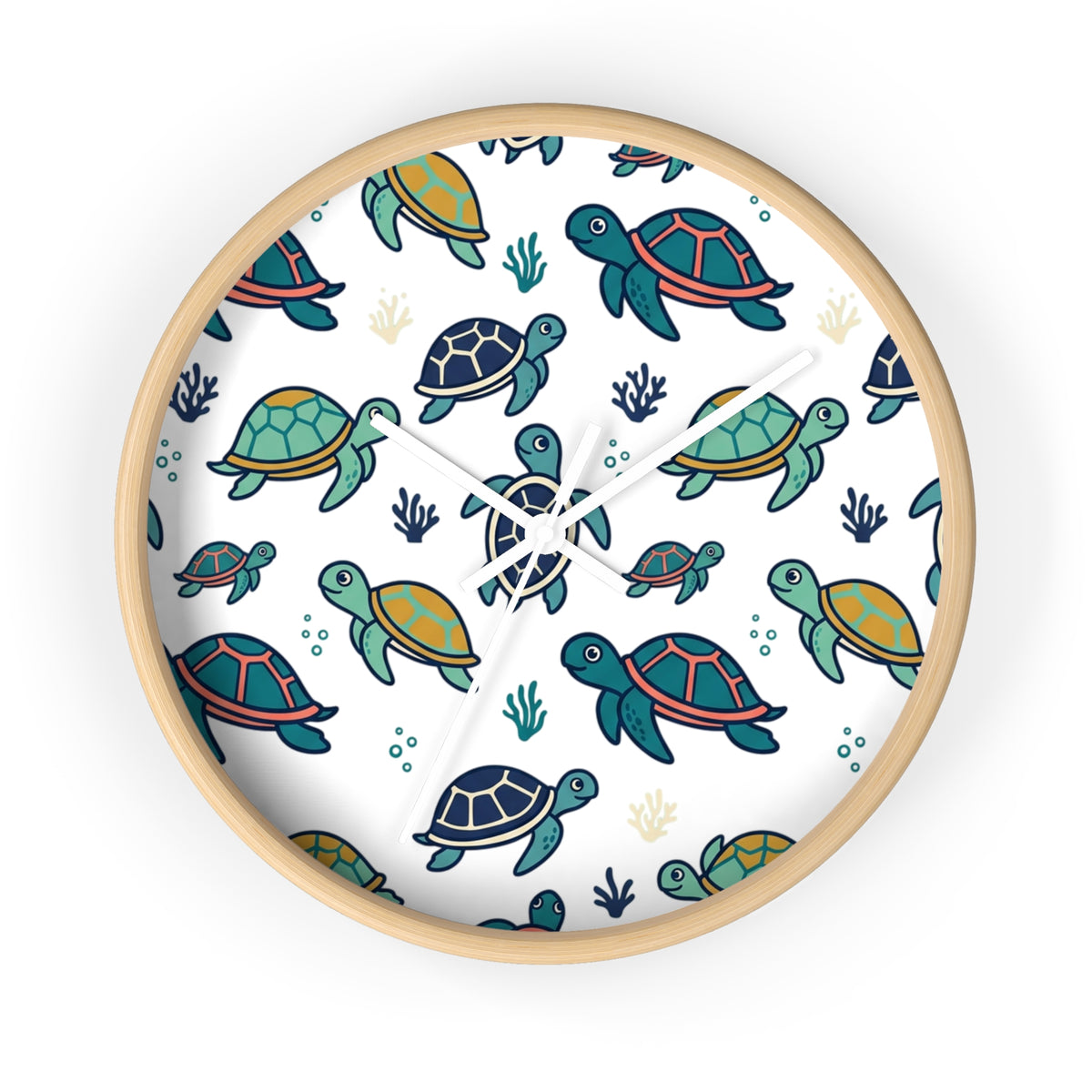 Sea Turtle Wall Clock — Cute Nautical Nursery Clock for Kids’ Room