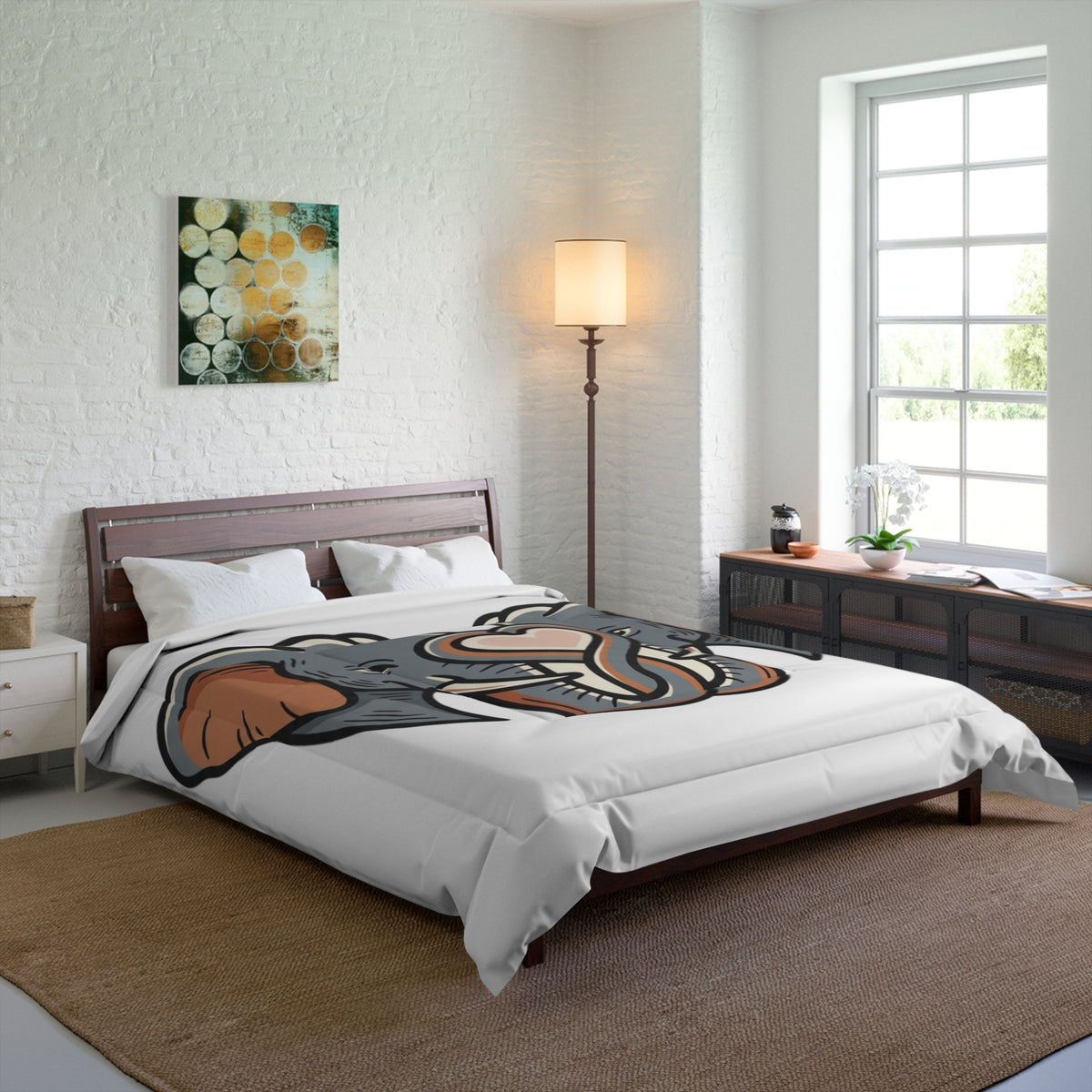 Elephant Heart Comforter - Cute Elephant Love Bedding for Kids & Animal Lovers