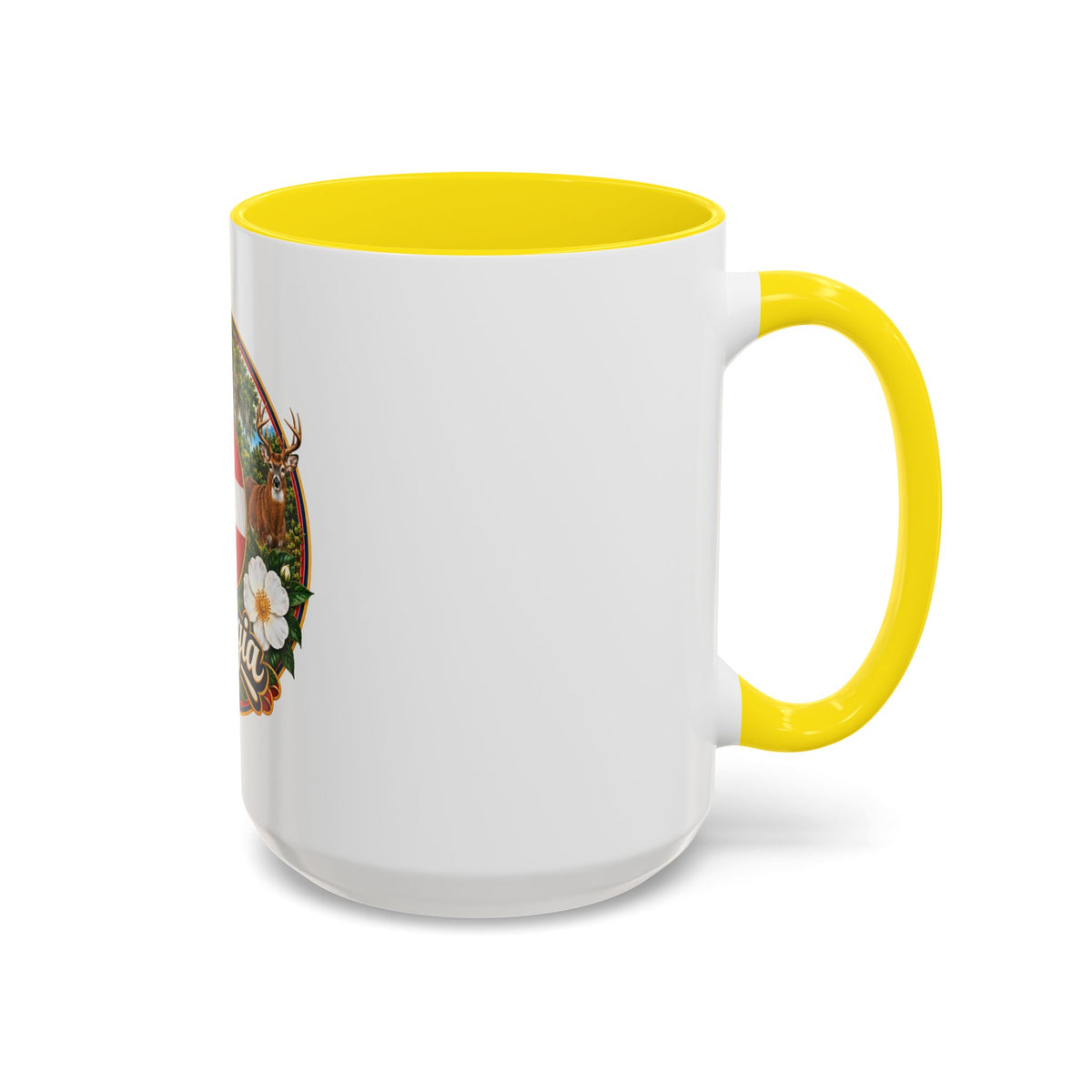 Georgia State Emblem Coffee Mug – Peach, Magnolia & Outdoors Souvenir (11/15oz)