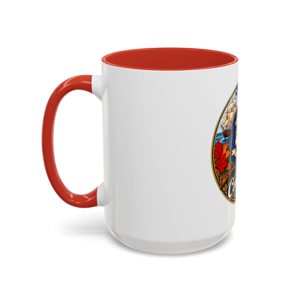Connecticut State Crest Accent Coffee Mug — Scenic State Seal Design (11/15 oz)