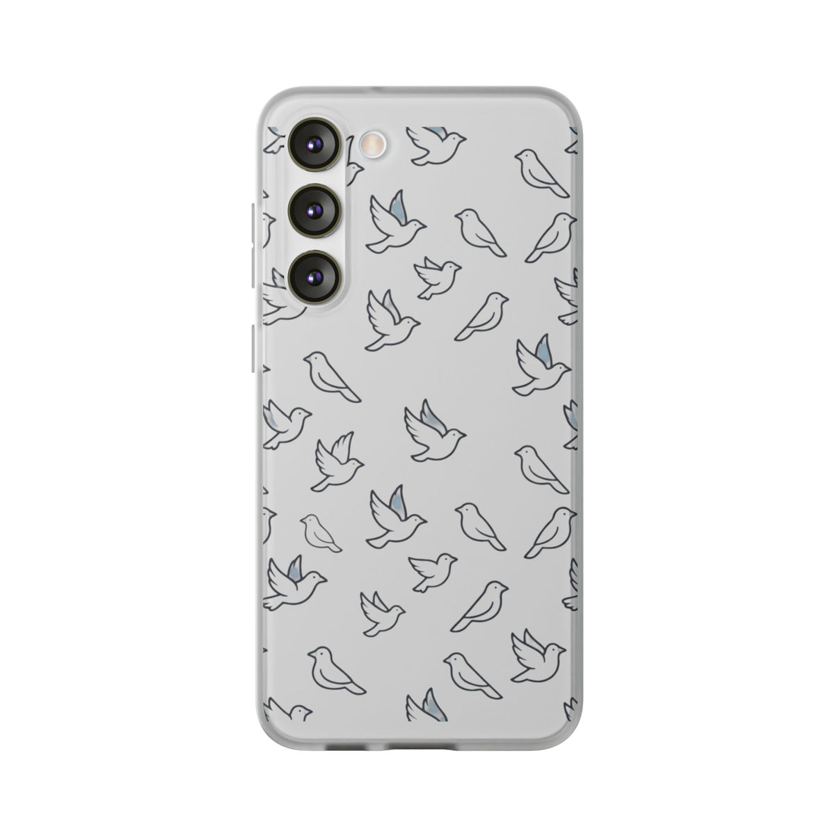 Dove Pattern Flexi Phone Case — Minimal White Bird Protective Case