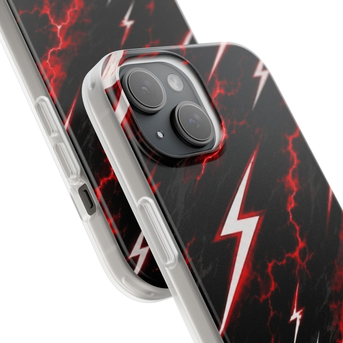 Phone Case — Red Lightning Bolt Storm Flexi Case