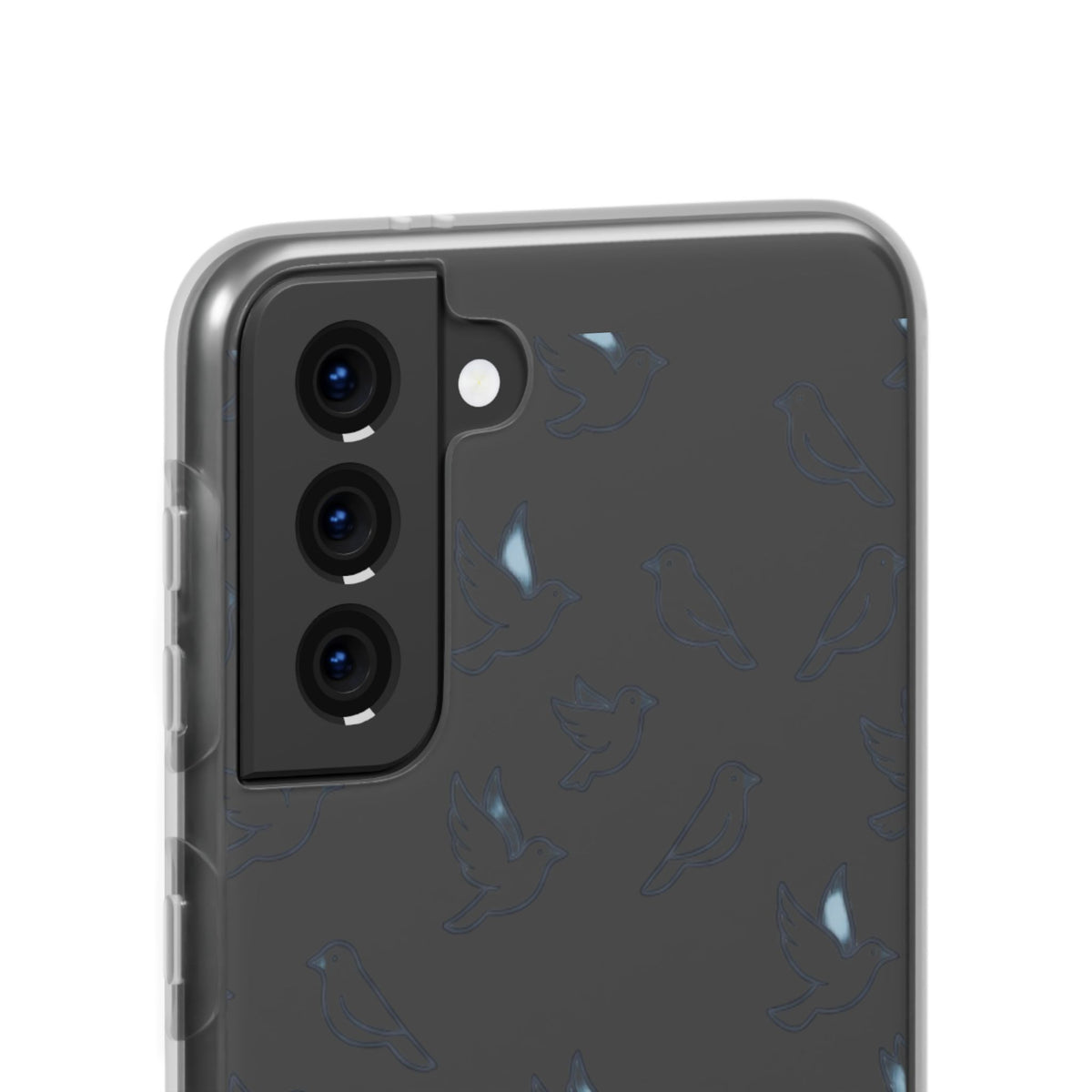 Dove Pattern Flexi Phone Case — Minimal White Bird Protective Case