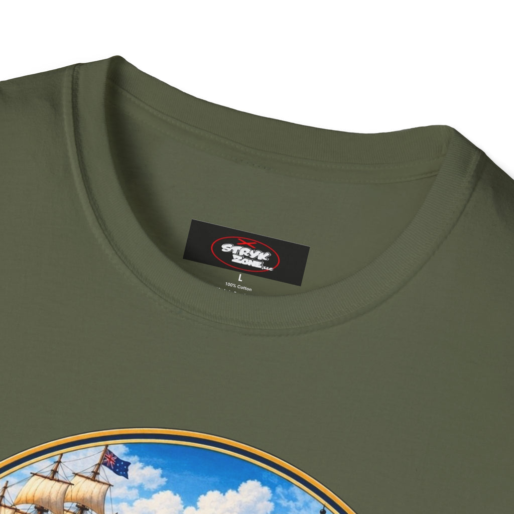 Connecticut Retro State Seal T-Shirt — Vintage Lighthouse & Ship Design