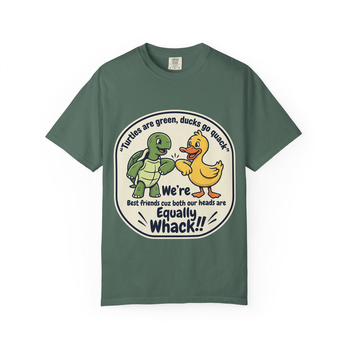 T-Shirt — "We're Equally Whack" Turtle & Duck Best Friends Graphic Tee
