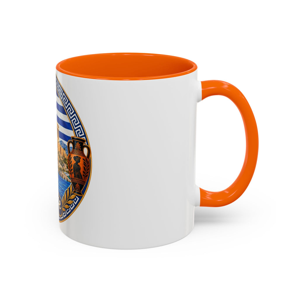 Greece Scenic Accent Coffee Mug – Acropolis, Olive & Blue Flag Design (11/15oz)