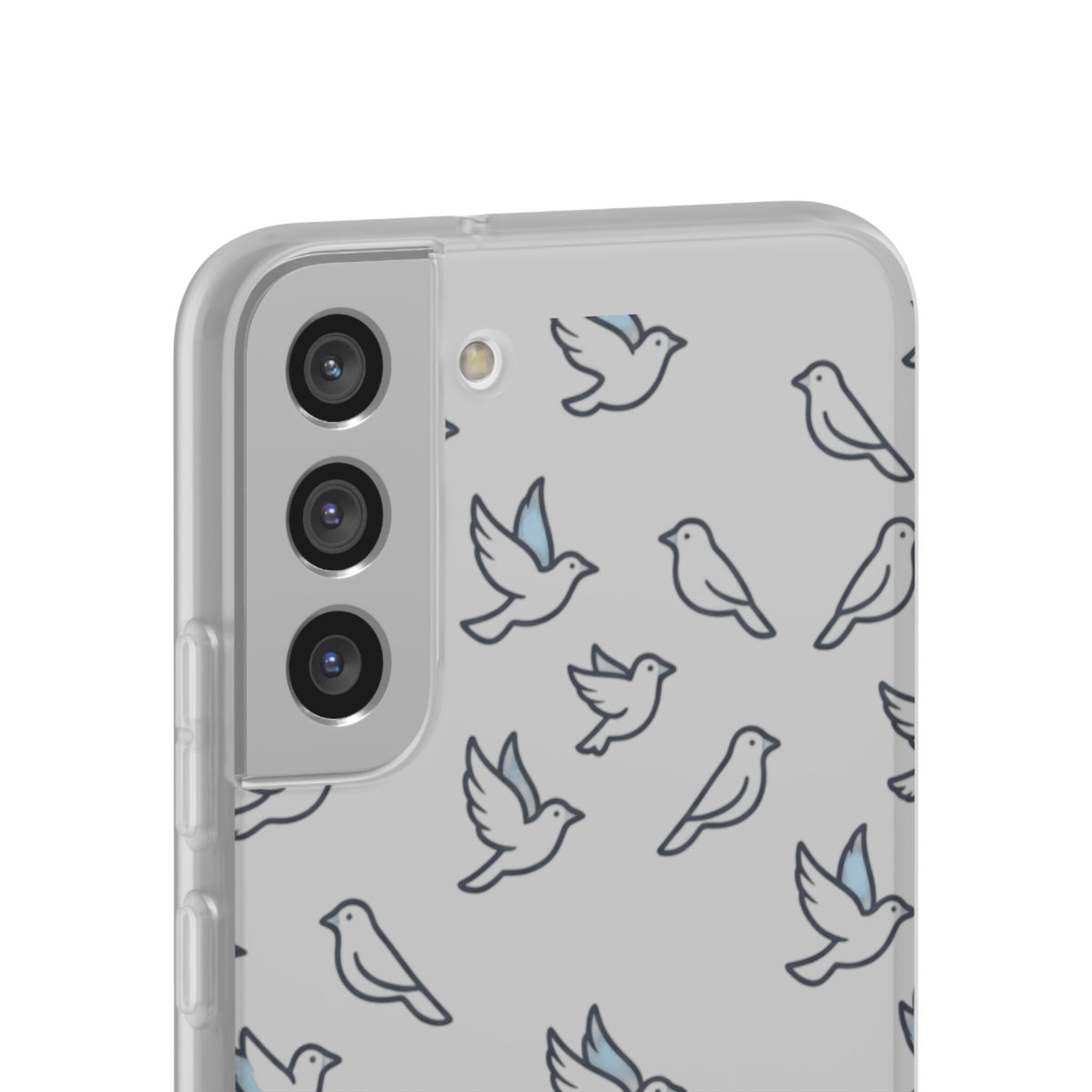 Dove Pattern Flexi Phone Case — Minimal White Bird Protective Case