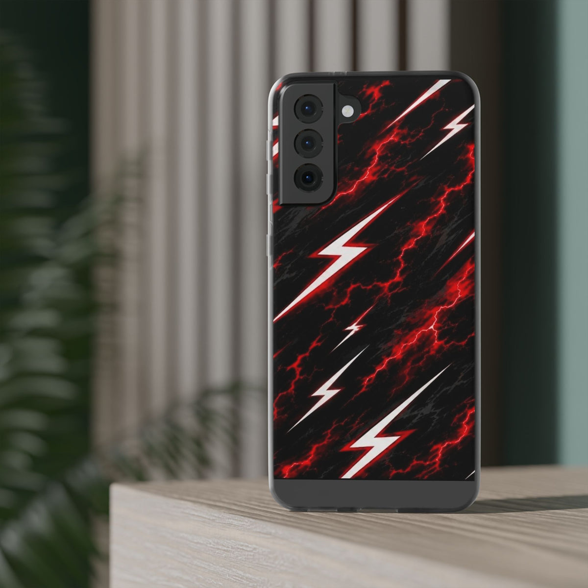Phone Case — Red Lightning Bolt Storm Flexi Case