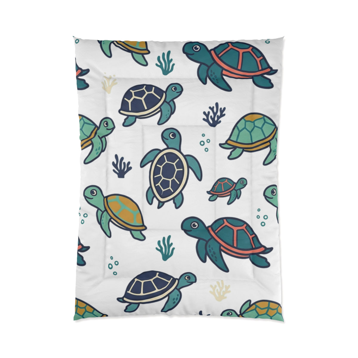 Sea Turtle Comforter - Cute Ocean Turtle Bedding for Kids & Coastal Bedrooms