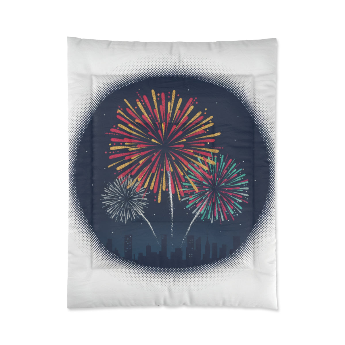 Fireworks Comforter – Night Sky Celebration Bedding (Fourth of July, New Year)