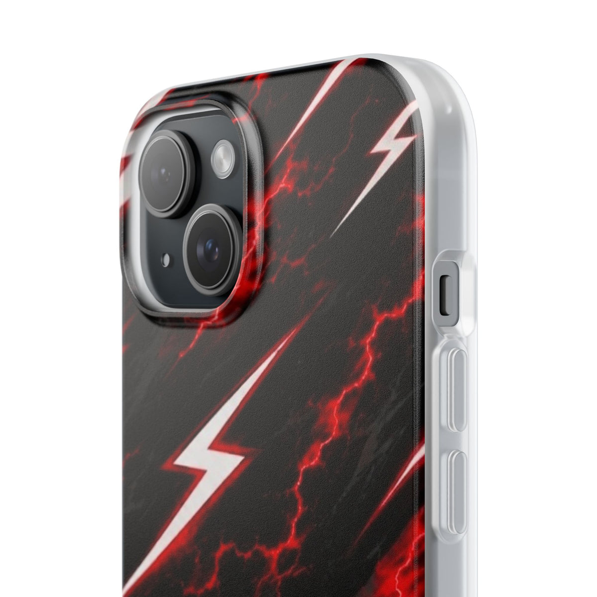 Phone Case — Red Lightning Bolt Storm Flexi Case