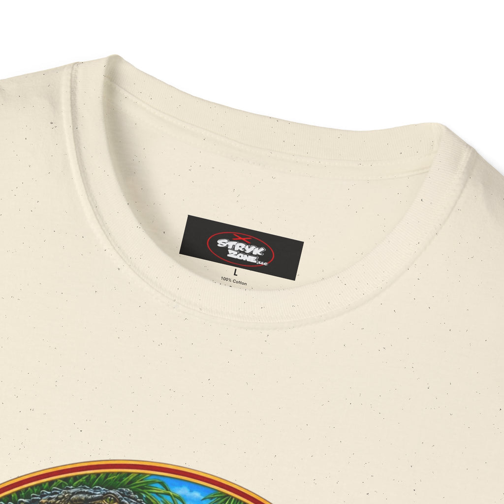 Florida Vintage Lifesaver T-Shirt — Flamingo, Oranges & Ocean Graphic