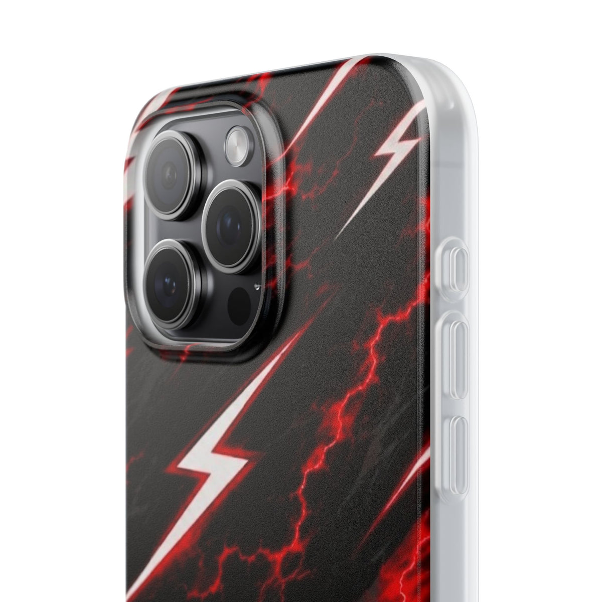 Phone Case — Red Lightning Bolt Storm Flexi Case