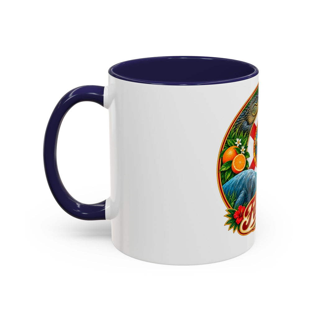 Florida Vintage Travel Coffee Mug — Flamingo, Alligator & State Seal Accent Mug