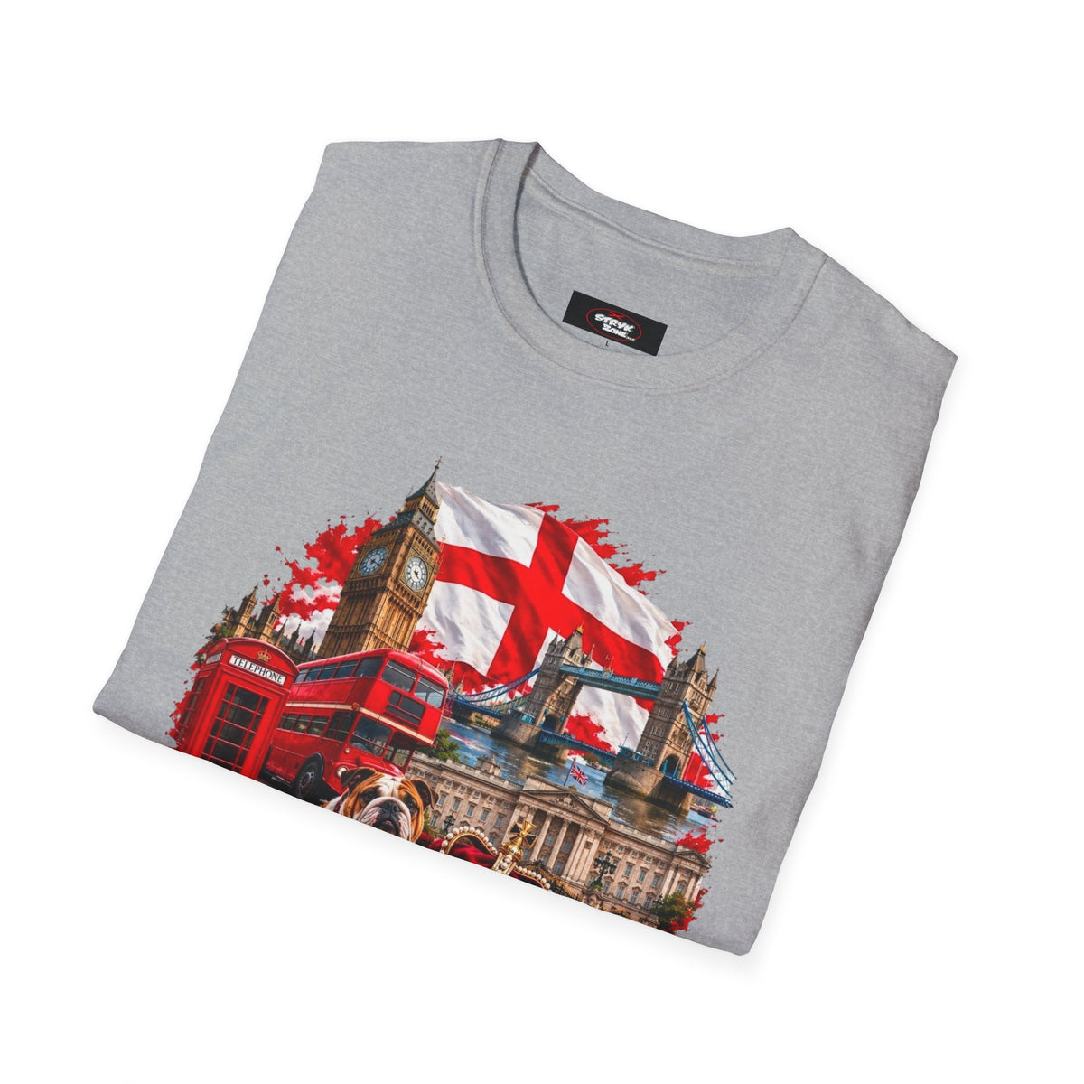 England Collage T‑Shirt — London Icons & St. George’s Flag Design