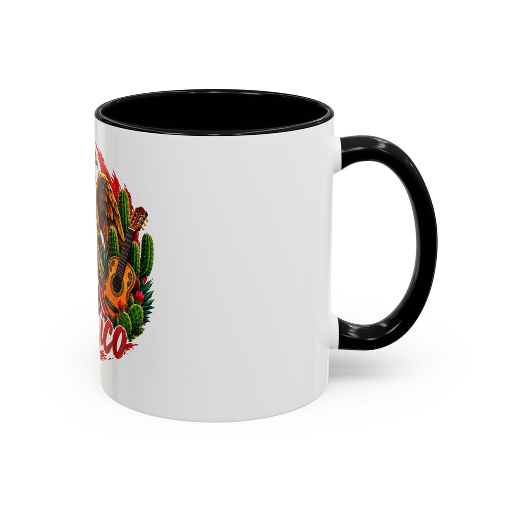 Mexico Souvenir Coffee Mug — Mexican Eagle, Cactus & Guitar Accent Mug