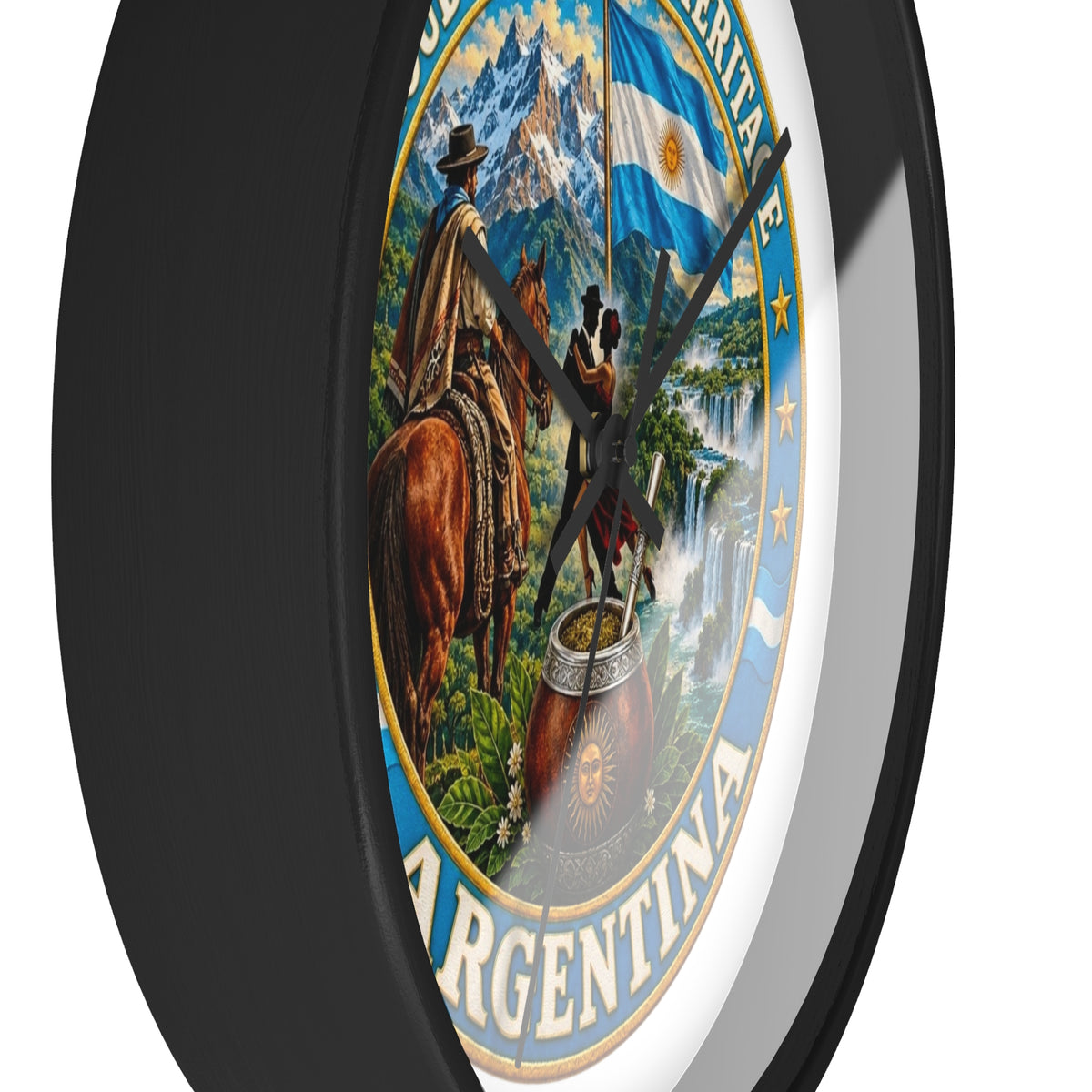 Argentina Heritage Wall Clock – "Proud Argentine Heritage" Patriotic Home Decor
