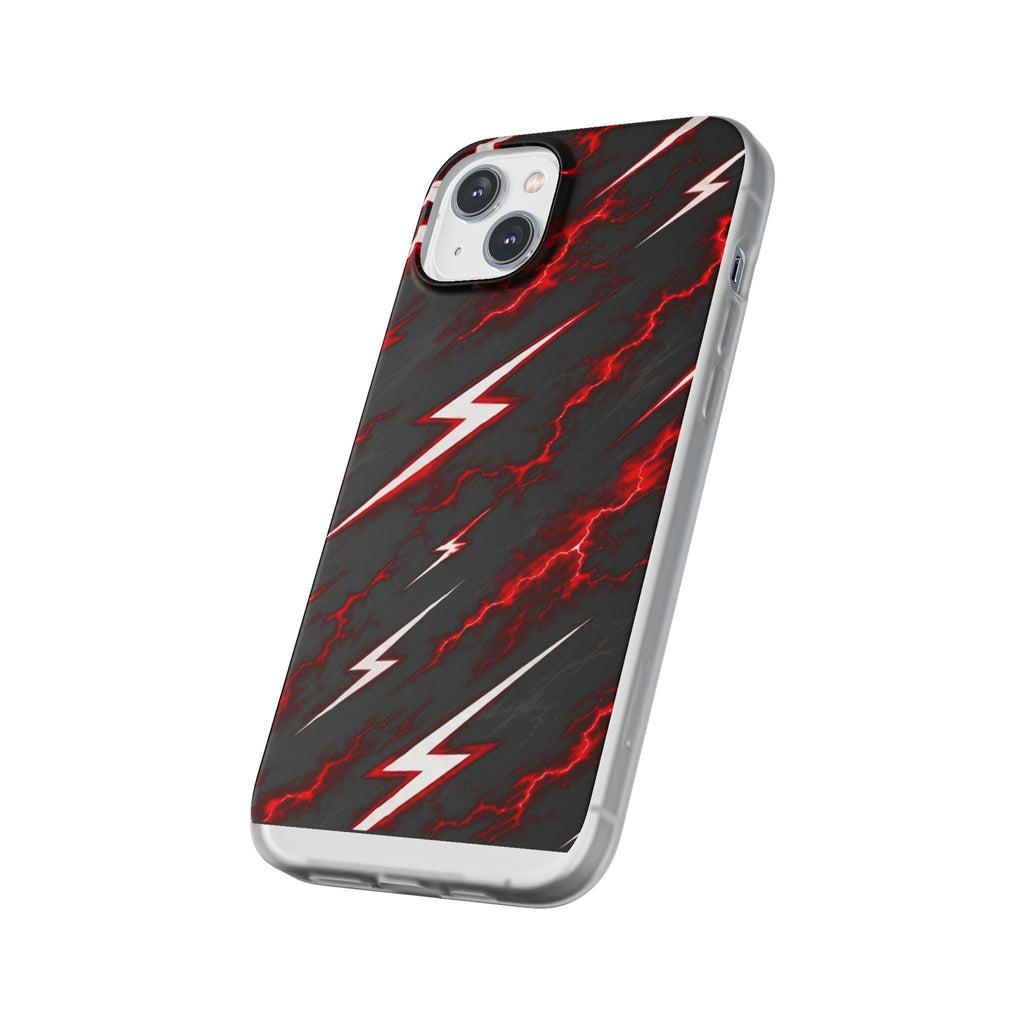 Phone Case — Red Lightning Bolt Storm Flexi Case