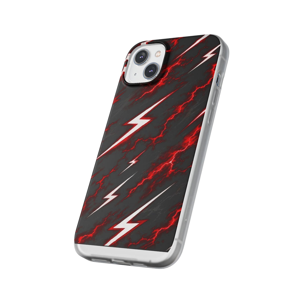 Phone Case — Red Lightning Bolt Storm Flexi Case
