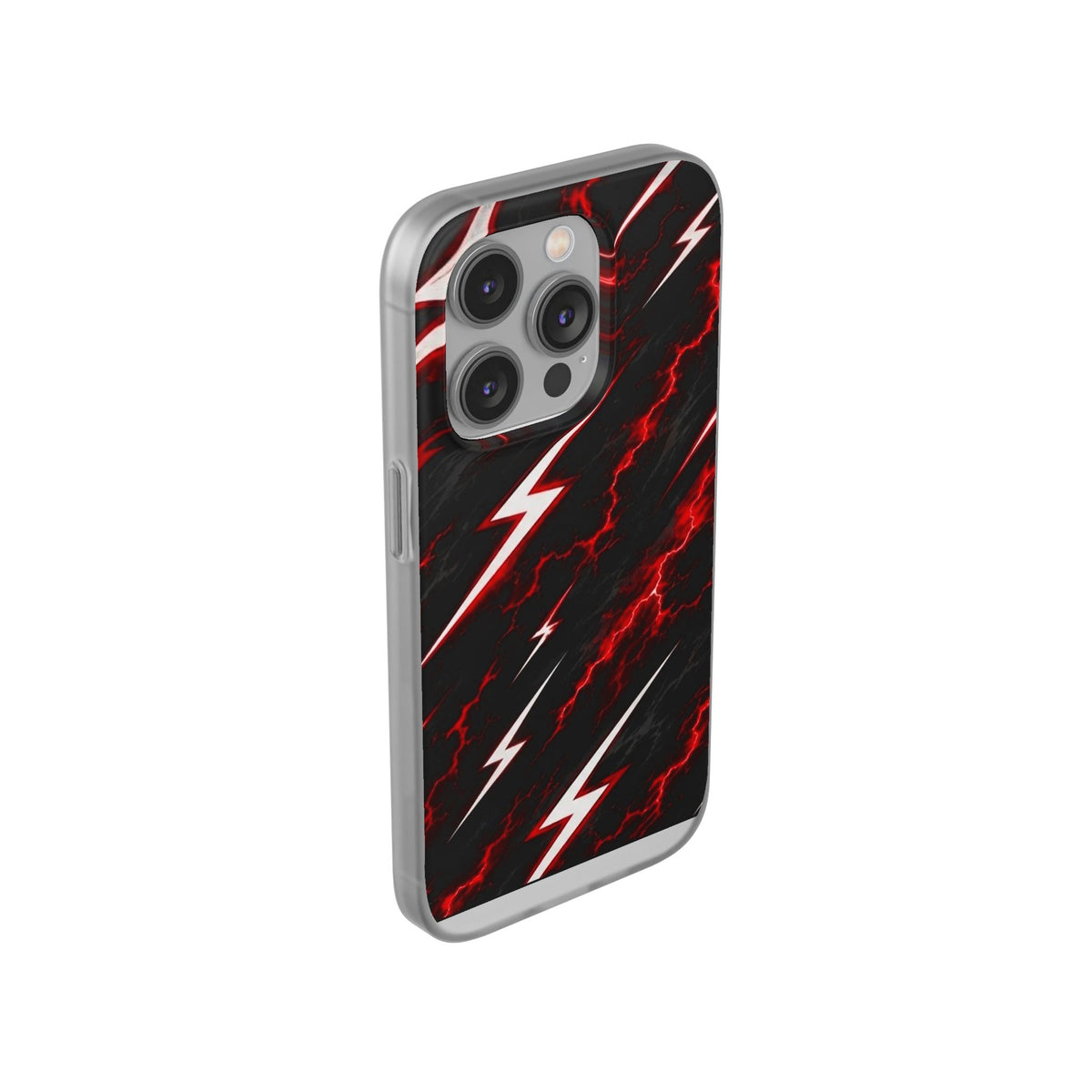 Phone Case — Red Lightning Bolt Storm Flexi Case
