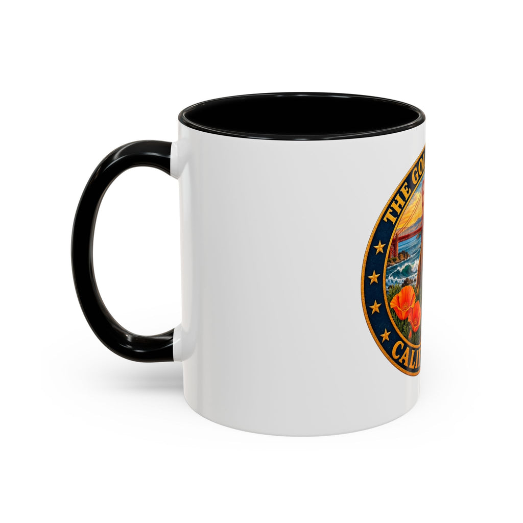 California Golden State Coffee Mug — Bear, Golden Gate & Poppies Accent Mug