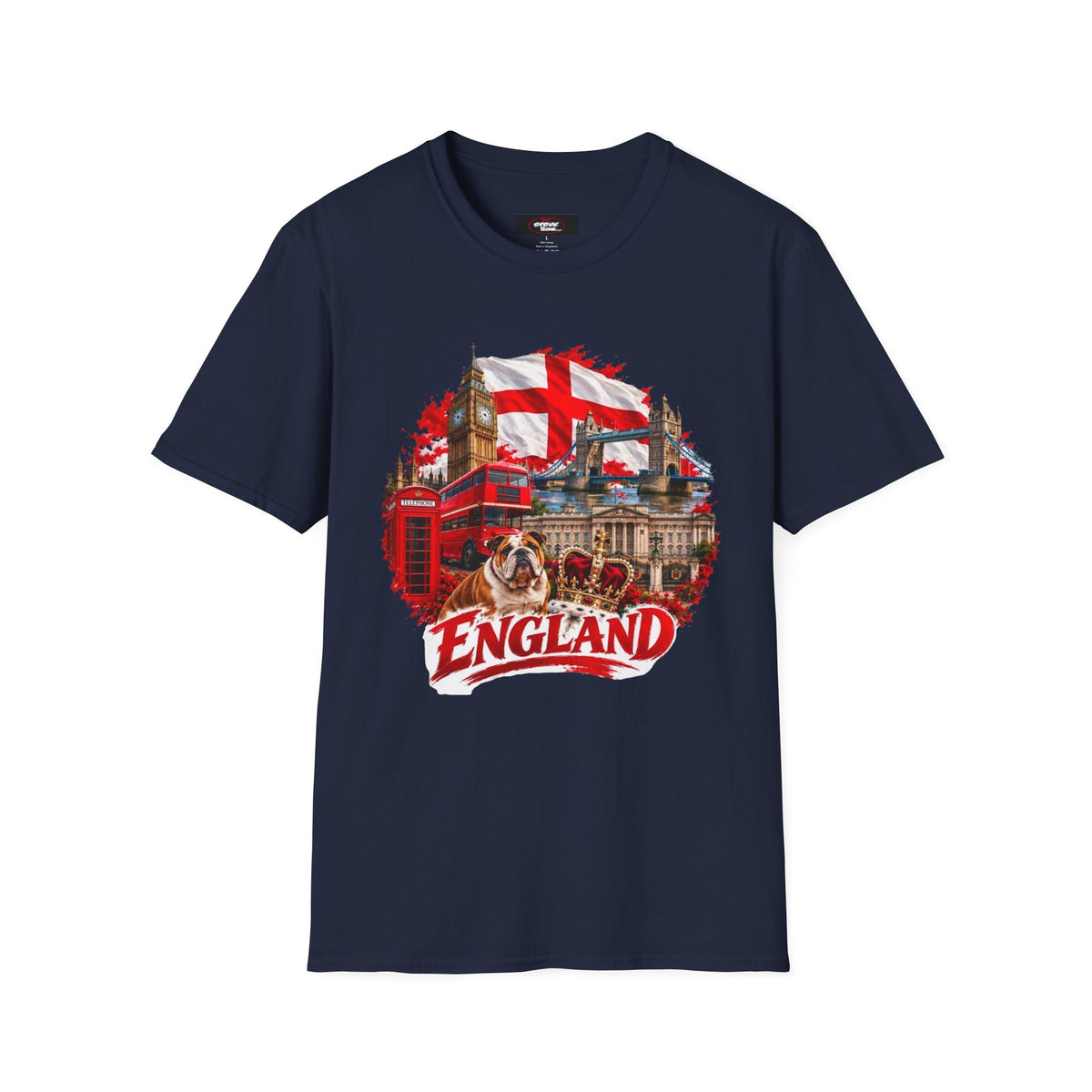 England Collage T‑Shirt — London Icons & St. George’s Flag Design