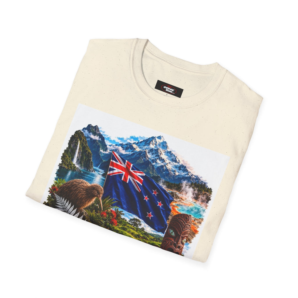 New Zealand Heritage T-Shirt – Kiwi, Fern & Mount Cook Scenic Tee