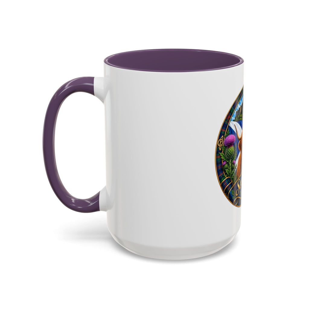 Scotland Highland Cow Accent Coffee Mug — Scottish Castle & Thistle Design
