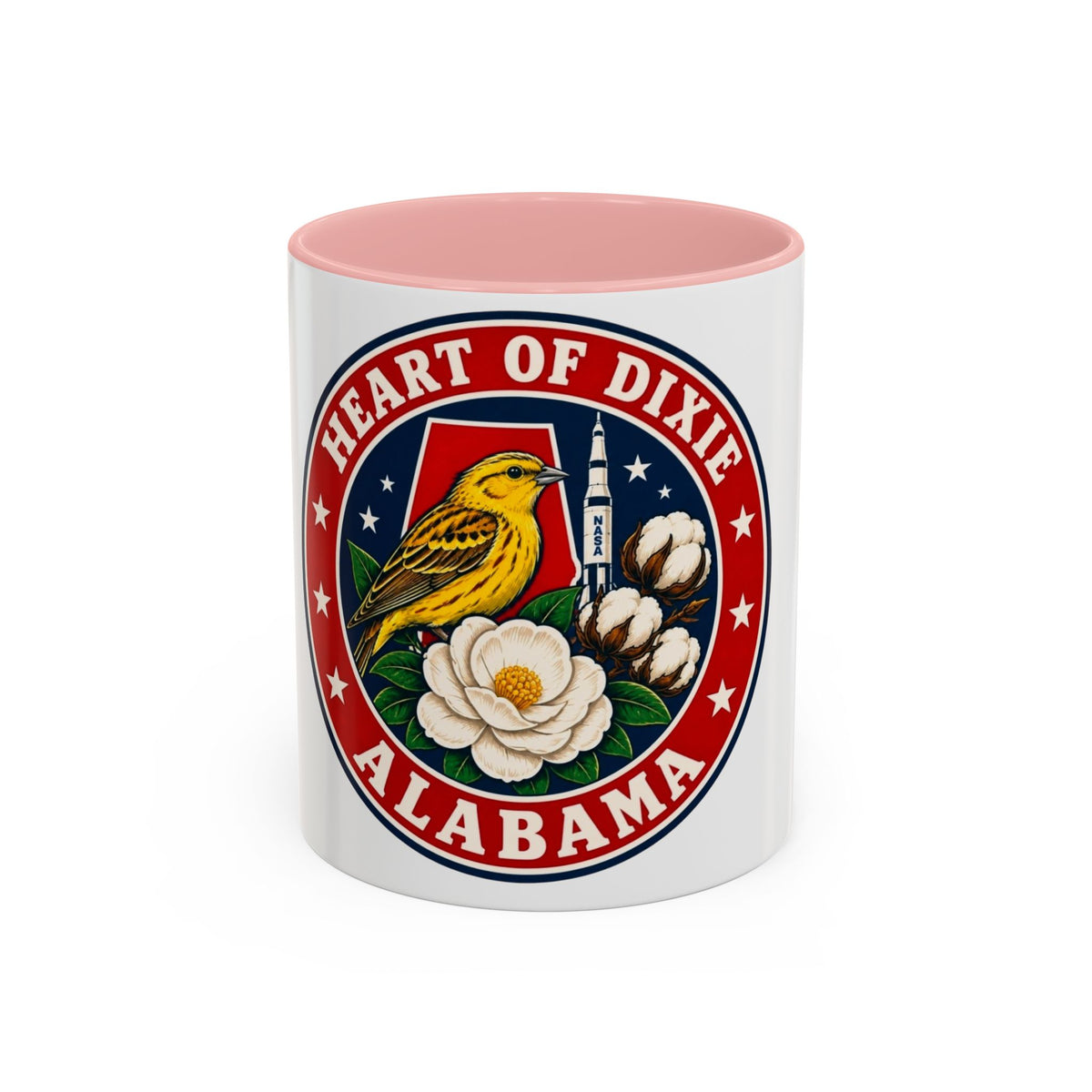 Alabama 'Heart of Dixie' Accent Coffee Mug — Magnolia & Yellowhammer State Pride