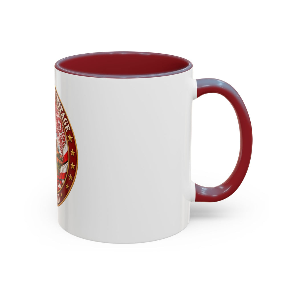 Poland Pride Accent Coffee Mug - "Proud Polish Heritage" Crest, Polish Souvenir Gift