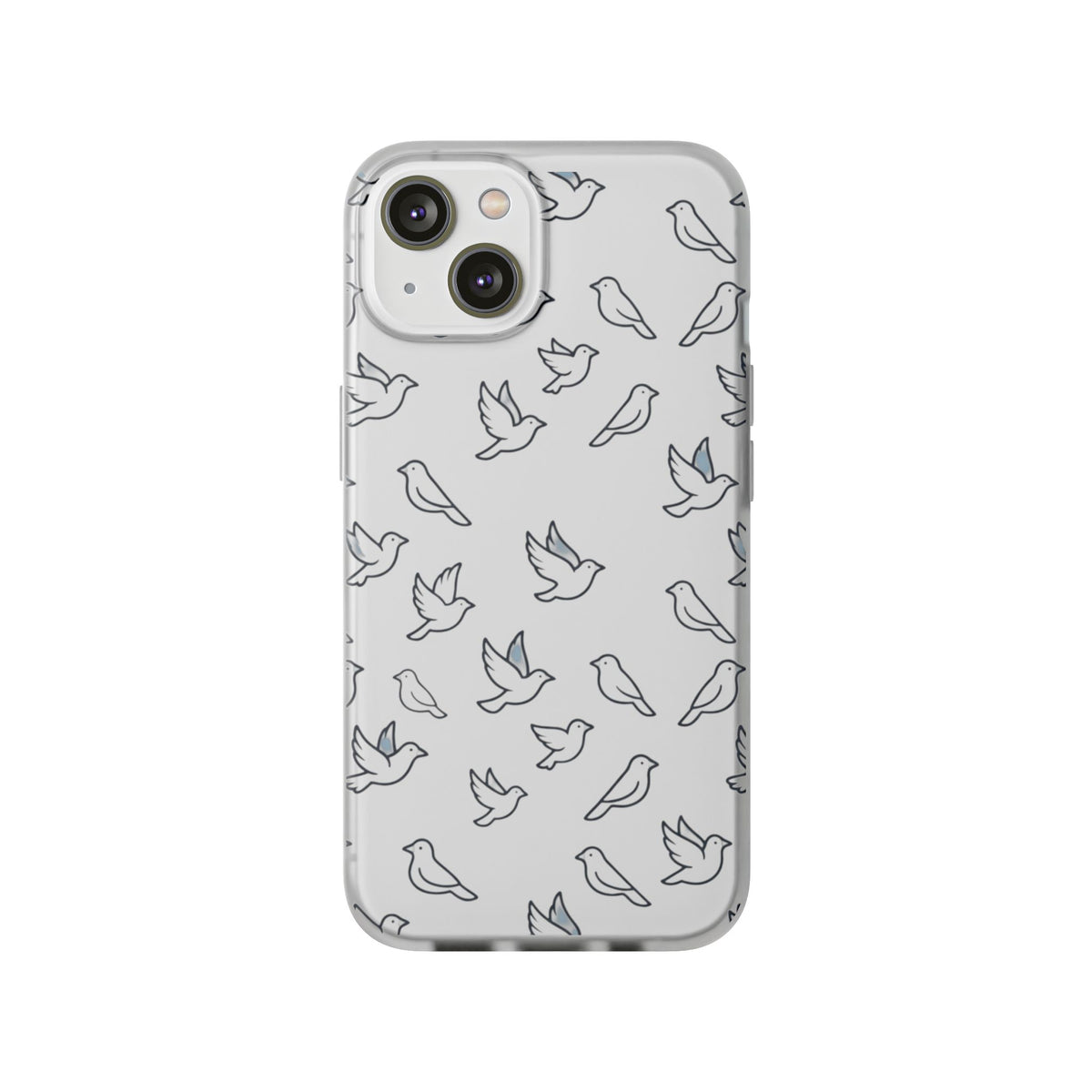 Dove Pattern Flexi Phone Case — Minimal White Bird Protective Case