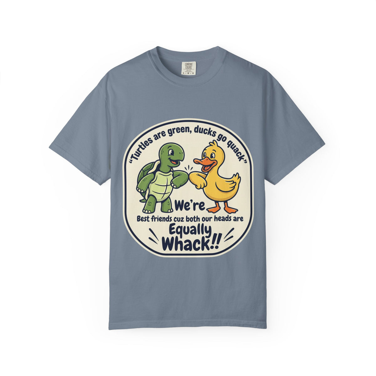 T-Shirt — "We're Equally Whack" Turtle & Duck Best Friends Graphic Tee