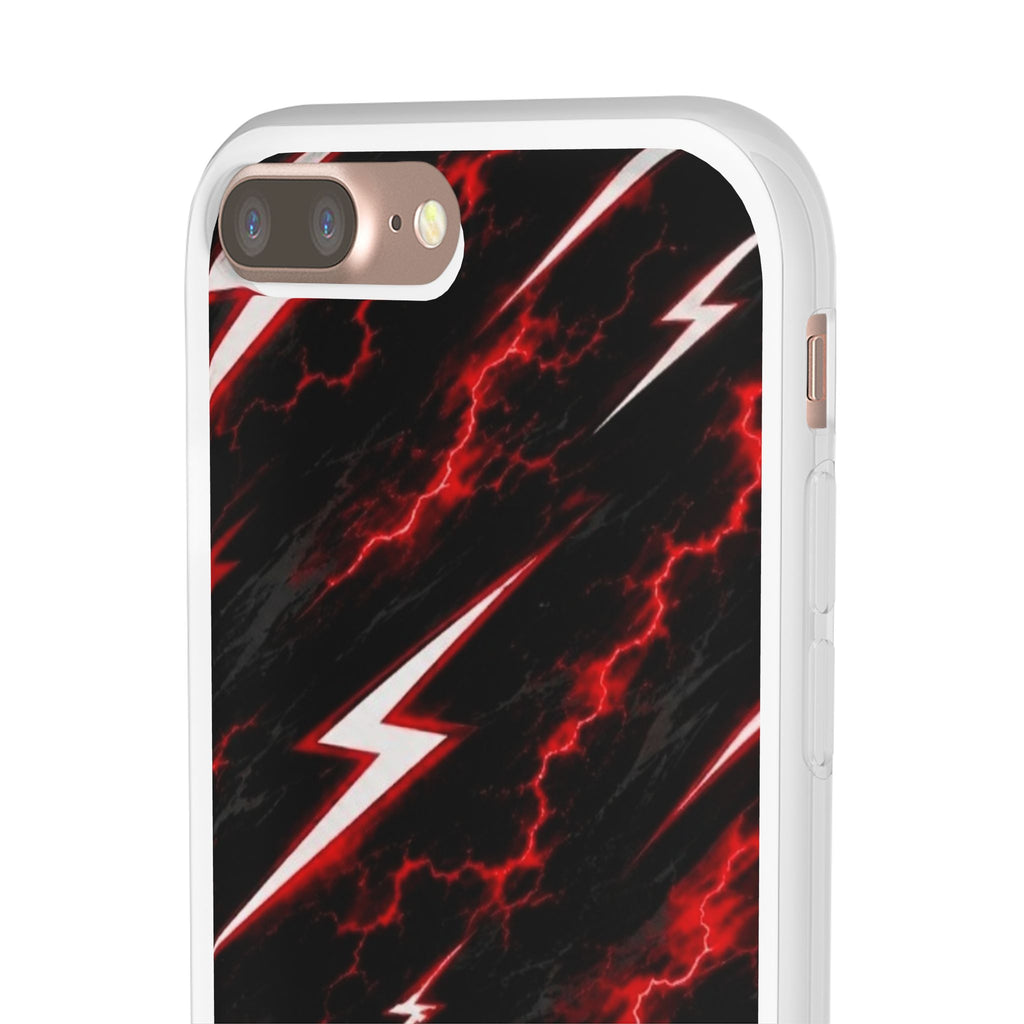 Phone Case — Red Lightning Bolt Storm Flexi Case