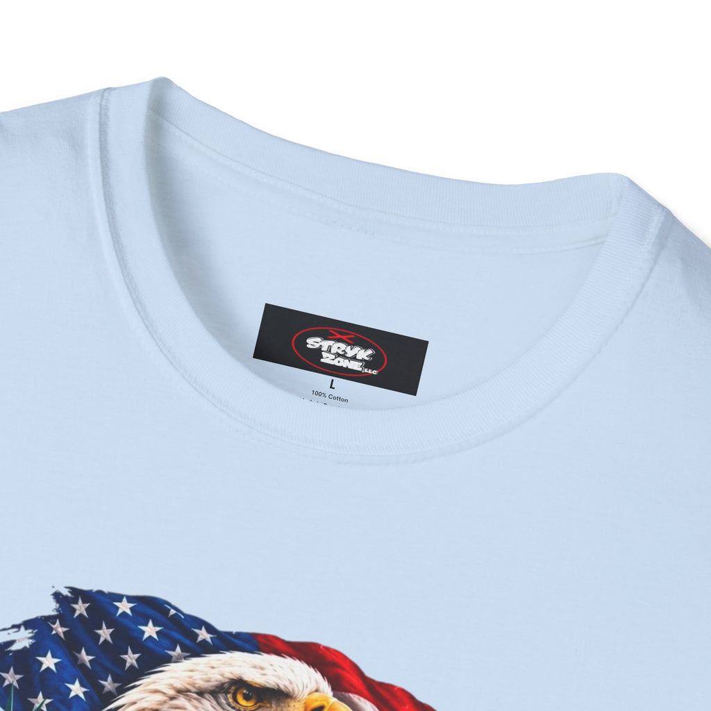United States Patriotic T-Shirt — Bald Eagle, Statue of Liberty & Route 66 Design