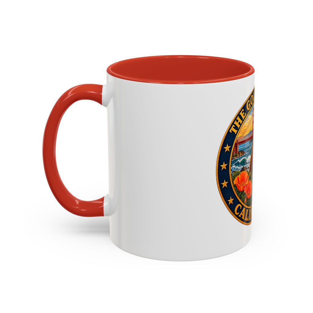 California Golden State Coffee Mug — Bear, Golden Gate & Poppies Accent Mug