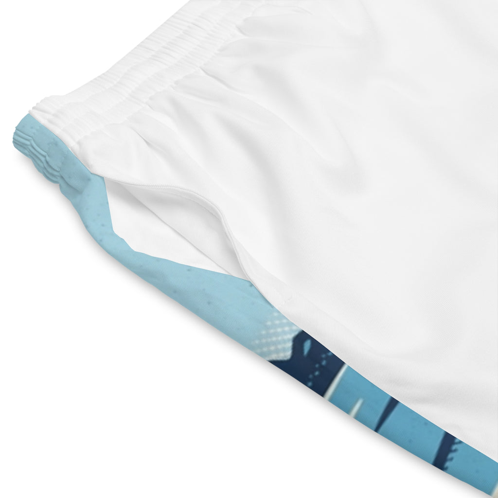 Surfer Beach Shorts — Men's Elastic AOP Swim Trunks
