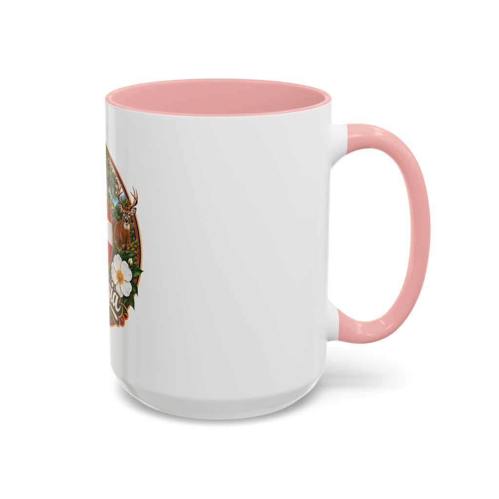 Georgia State Emblem Coffee Mug – Peach, Magnolia & Outdoors Souvenir (11/15oz)