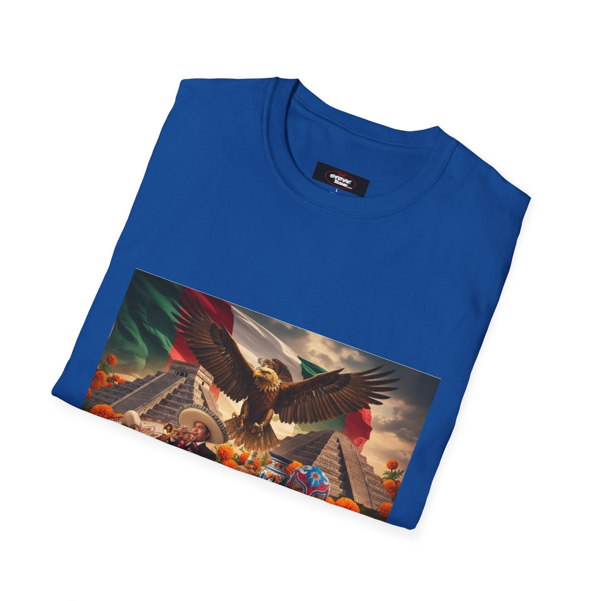 Eagle & Cityscape Graphic T-Shirt — Patriotic Eagle Sunset Design