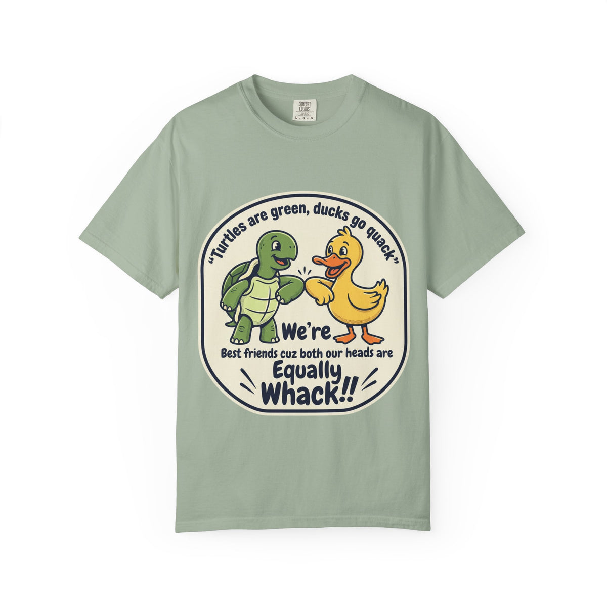 T-Shirt — "We're Equally Whack" Turtle & Duck Best Friends Graphic Tee