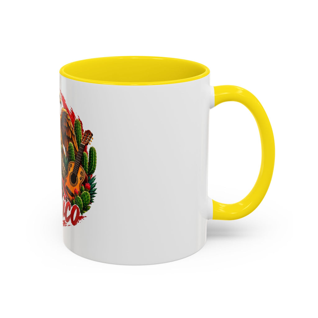 Mexico Souvenir Coffee Mug — Mexican Eagle, Cactus & Guitar Accent Mug